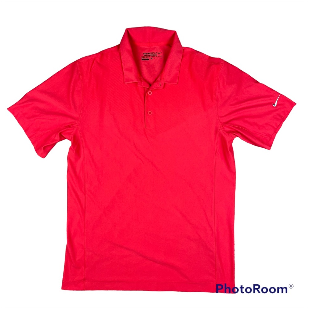 Nike Golf Polo Shirt Mens Size Small Dri Fit Tour Performance Bright Red